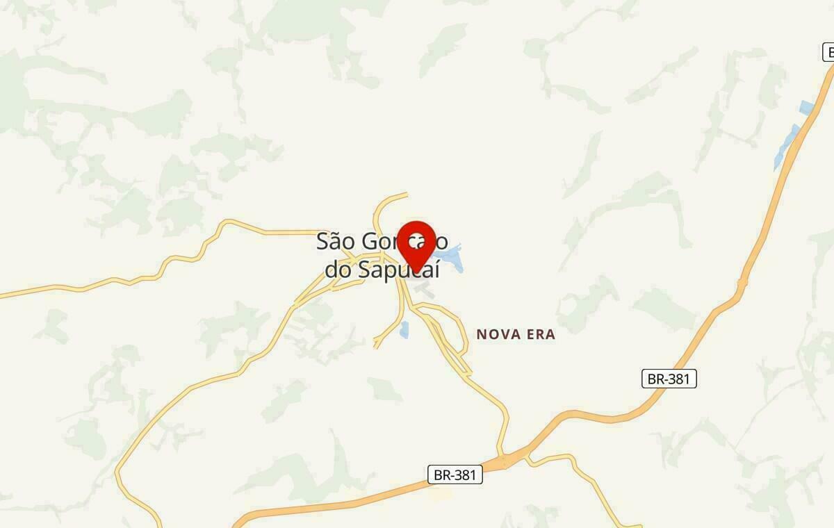 Mapa de São Gonçalo do Sapucaí em Minas Gerais