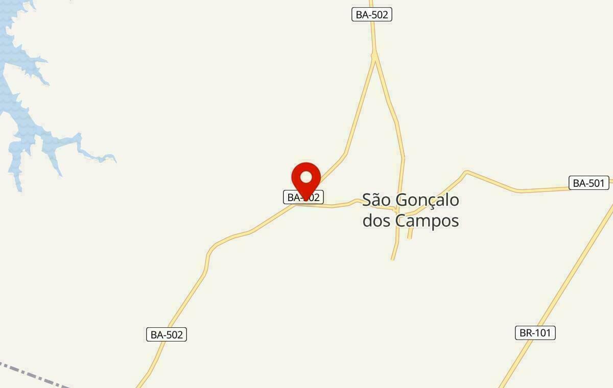 Mapa de São Gonçalo dos Campos na Bahia
