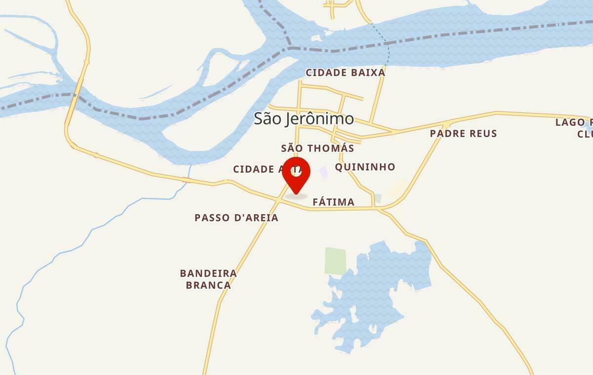 Mapa de São Jerônimo no Rio Grande do Sul