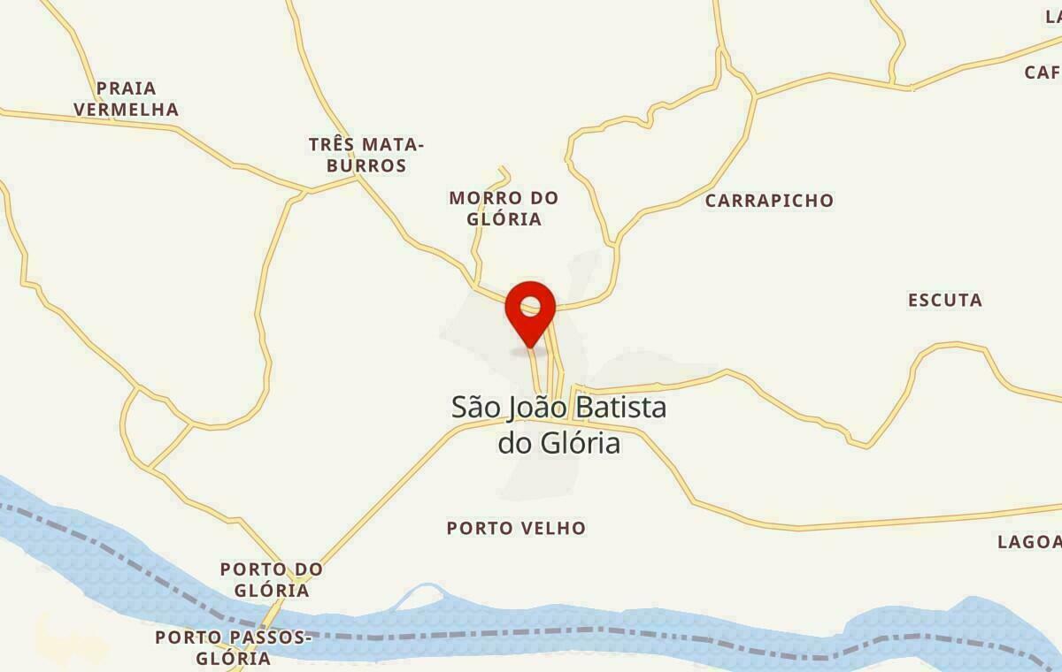 Mapa de São João Batista do Glória em Minas Gerais