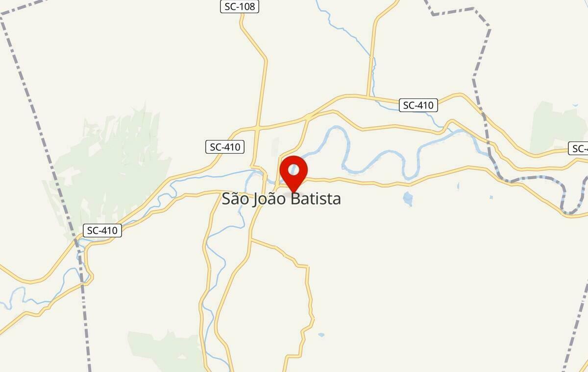 Mapa de São João Batista em Santa Catarina