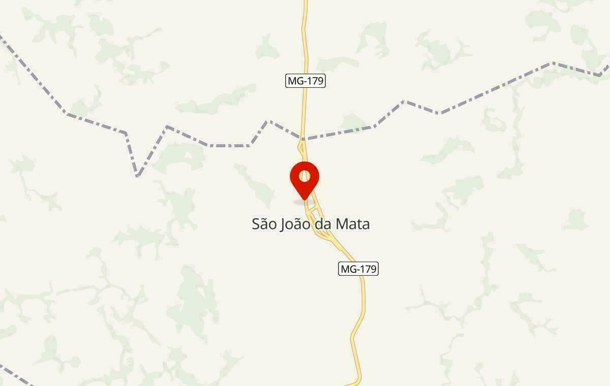 Mapa de São João da Mata em Minas Gerais