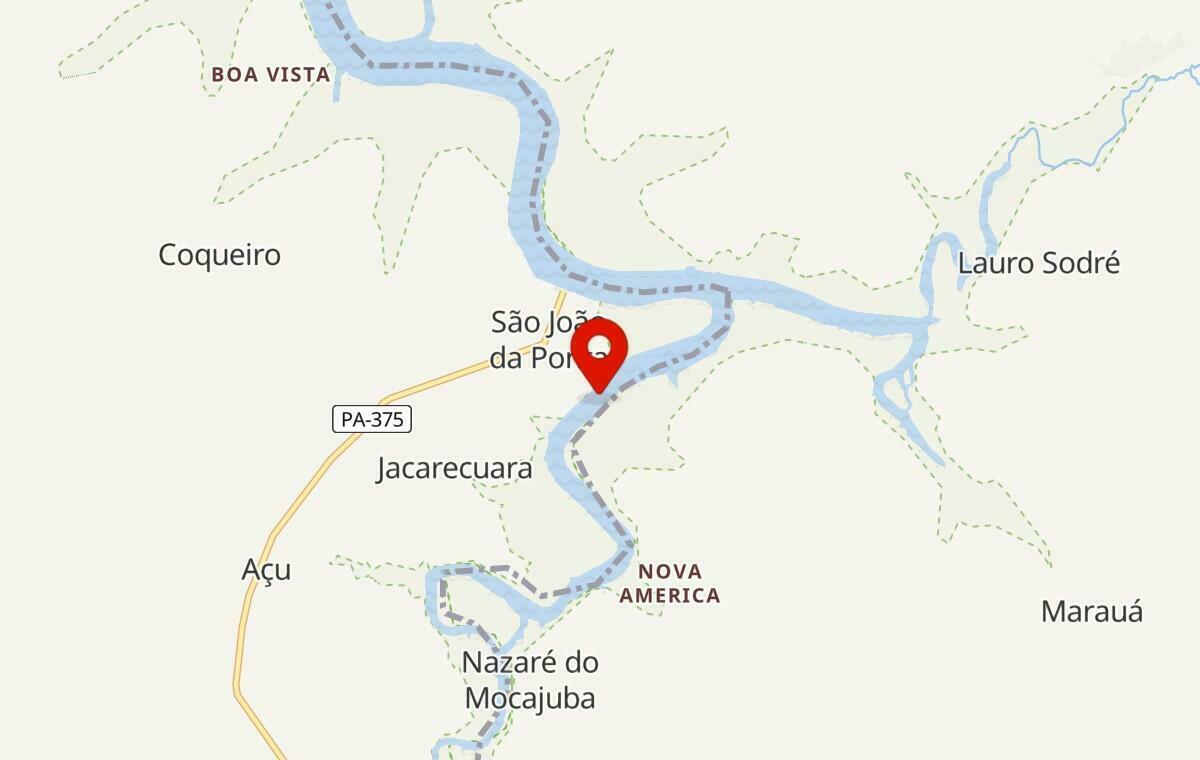 Mapa de São João da Ponta no Pará