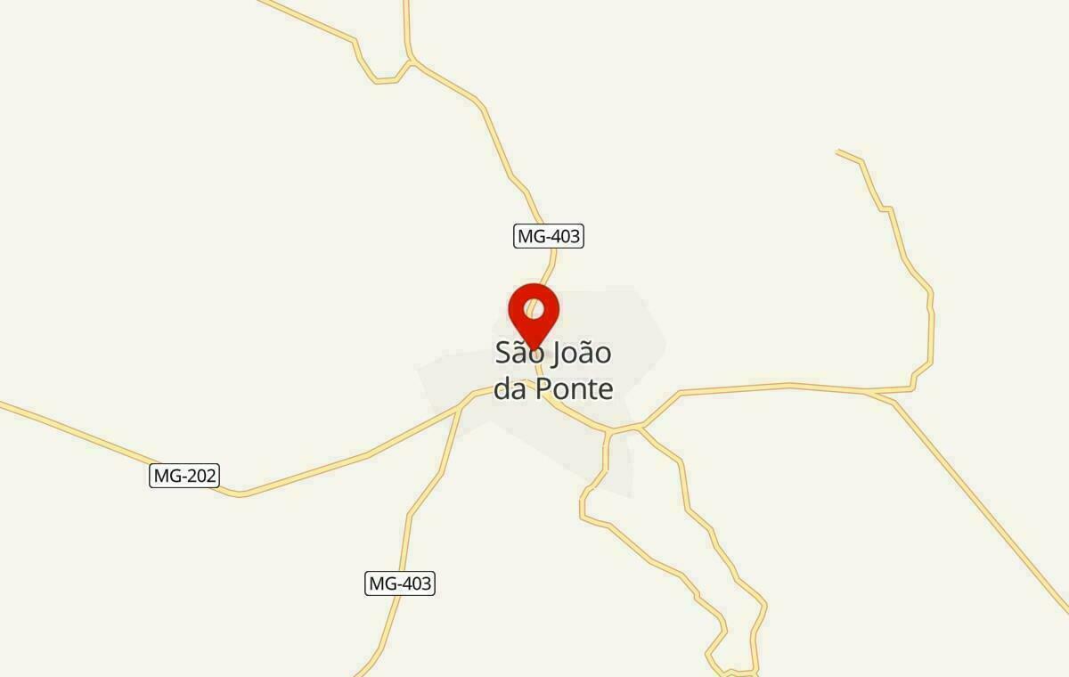 Mapa de São João da Ponte em Minas Gerais