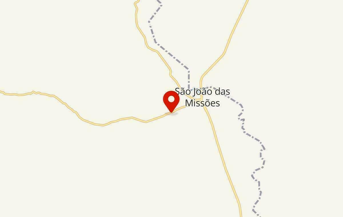 Mapa de São João das Missões em Minas Gerais