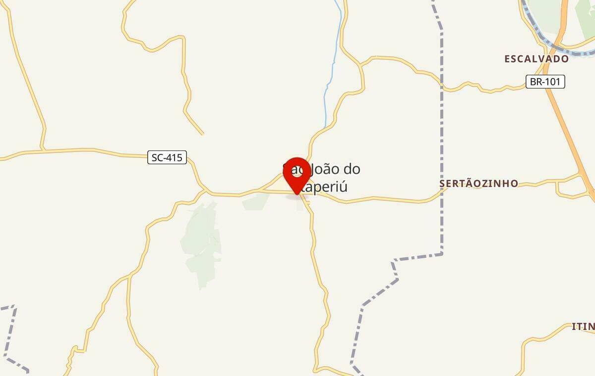 Mapa de São João do Itaperiú em Santa Catarina