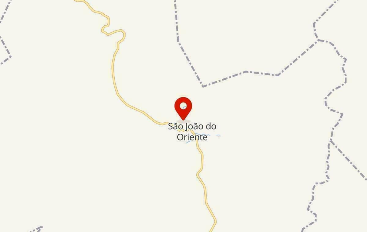 Mapa de São João do Oriente em Minas Gerais