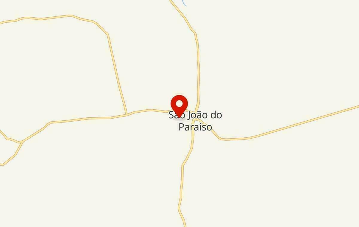 Mapa de São João do Paraíso em Minas Gerais