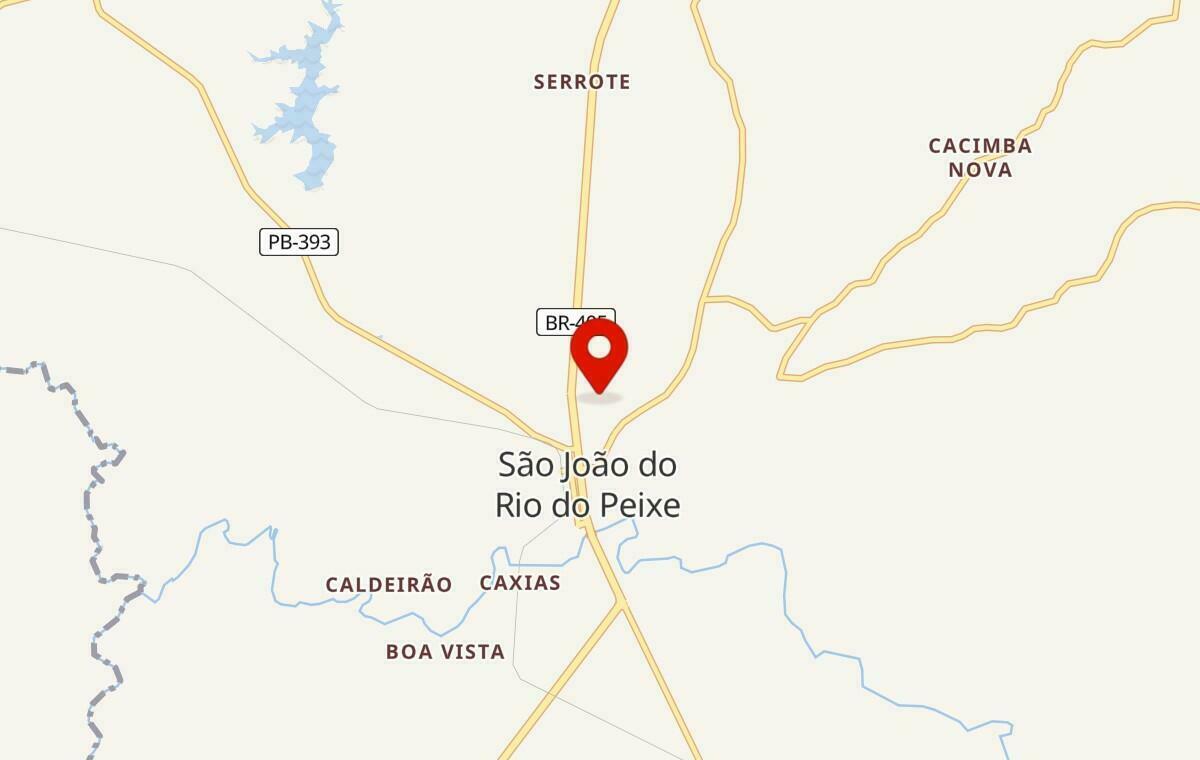 Mapa de São João do Rio do Peixe na Paraíba