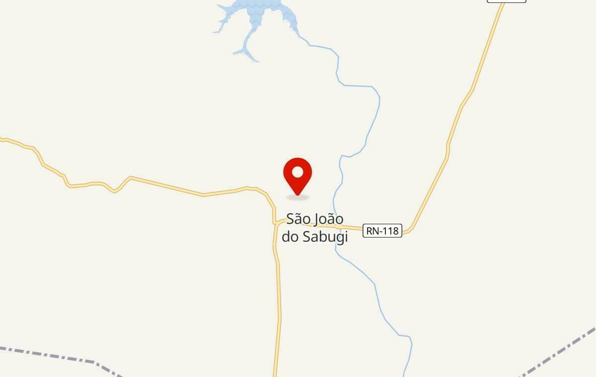 Mapa de São João do Sabugi no Rio Grande do Norte