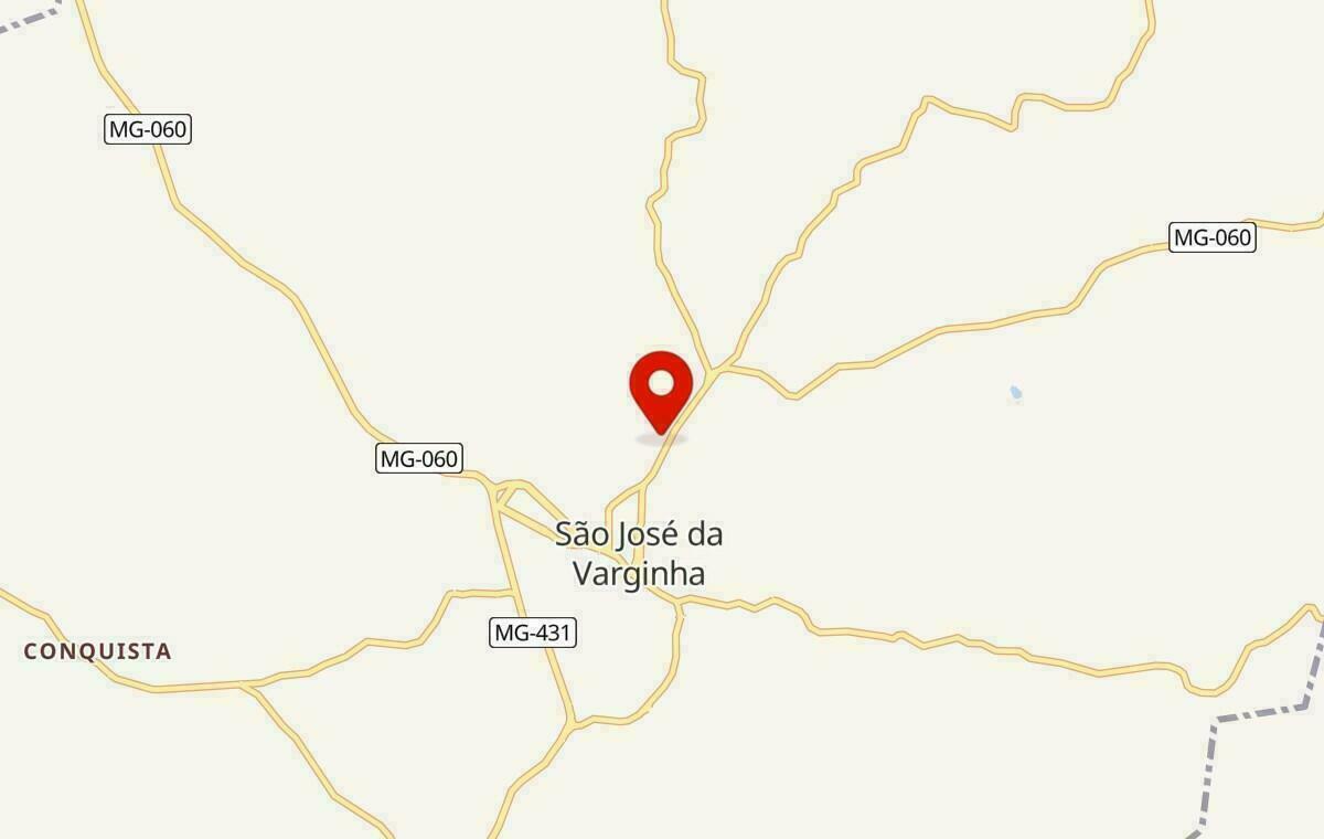 Mapa de São José da Varginha em Minas Gerais