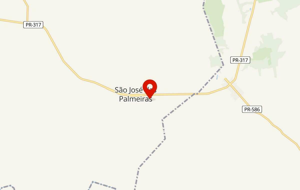 Mapa de São José das Palmeiras no Paraná