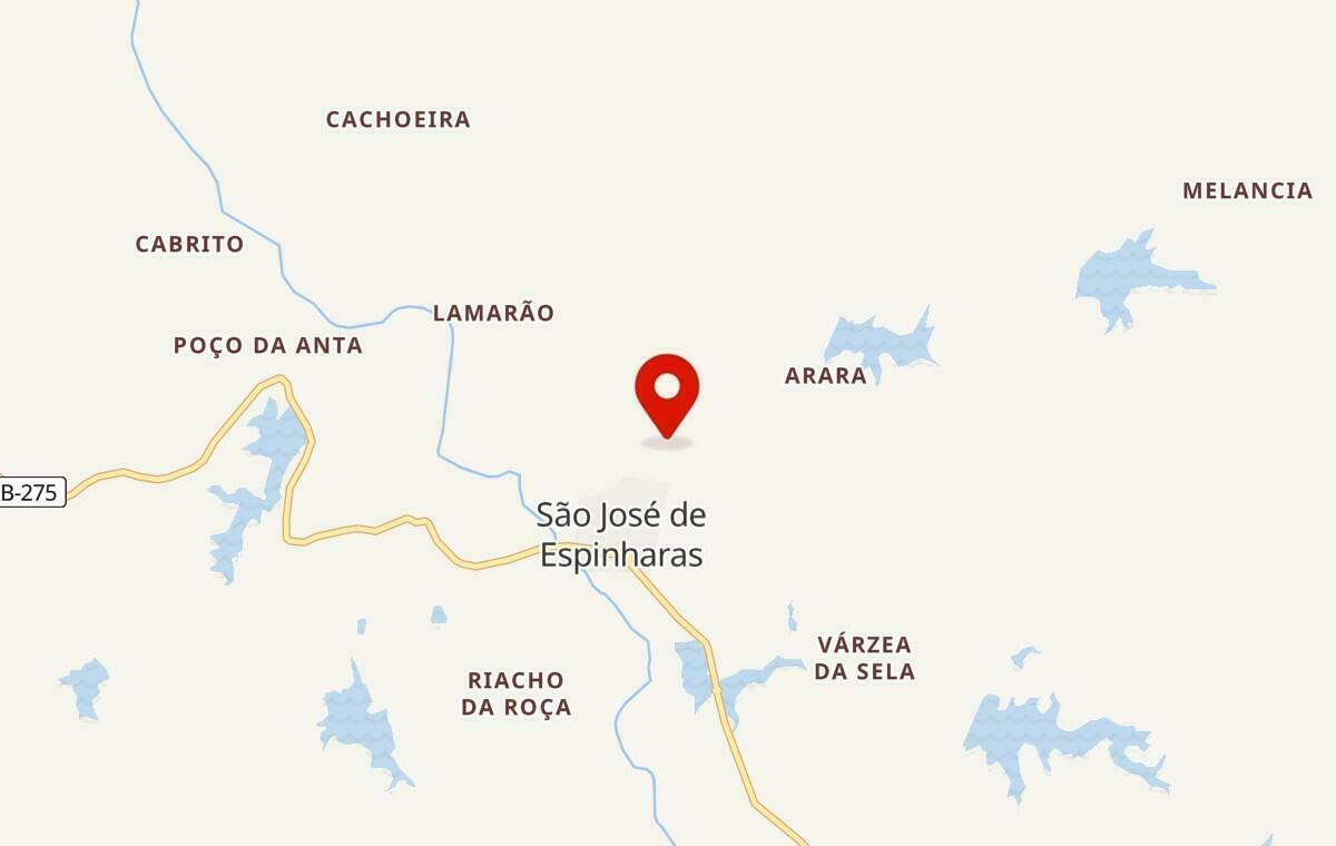 Mapa de São José de Espinharas na Paraíba