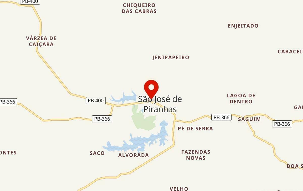 Mapa de São José de Piranhas na Paraíba