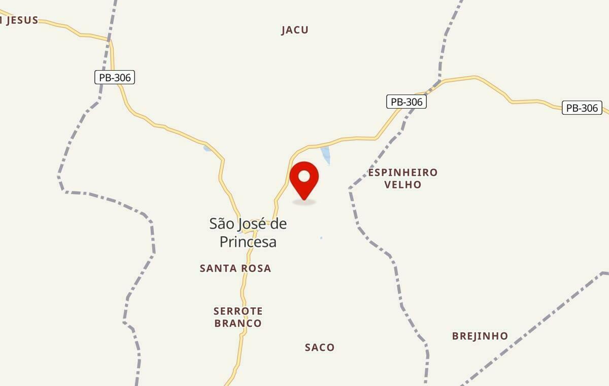 Mapa de São José de Princesa na Paraíba
