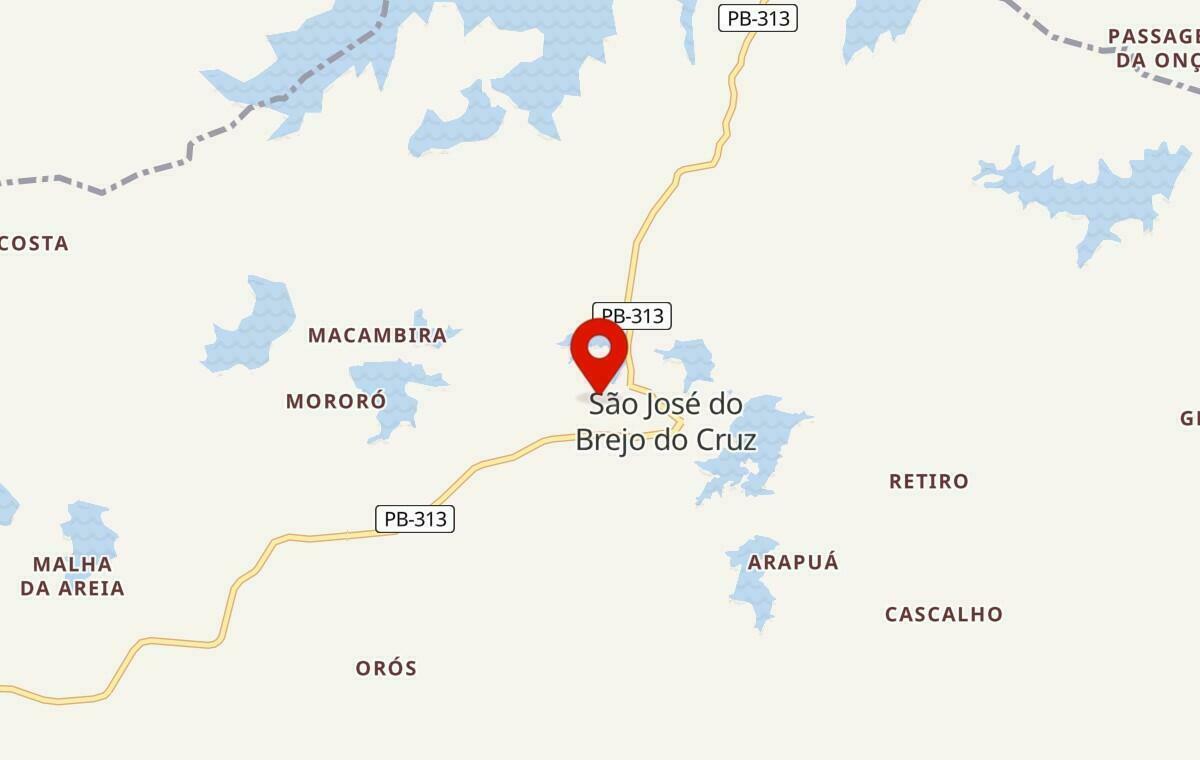 Mapa de São José do Brejo do Cruz na Paraíba