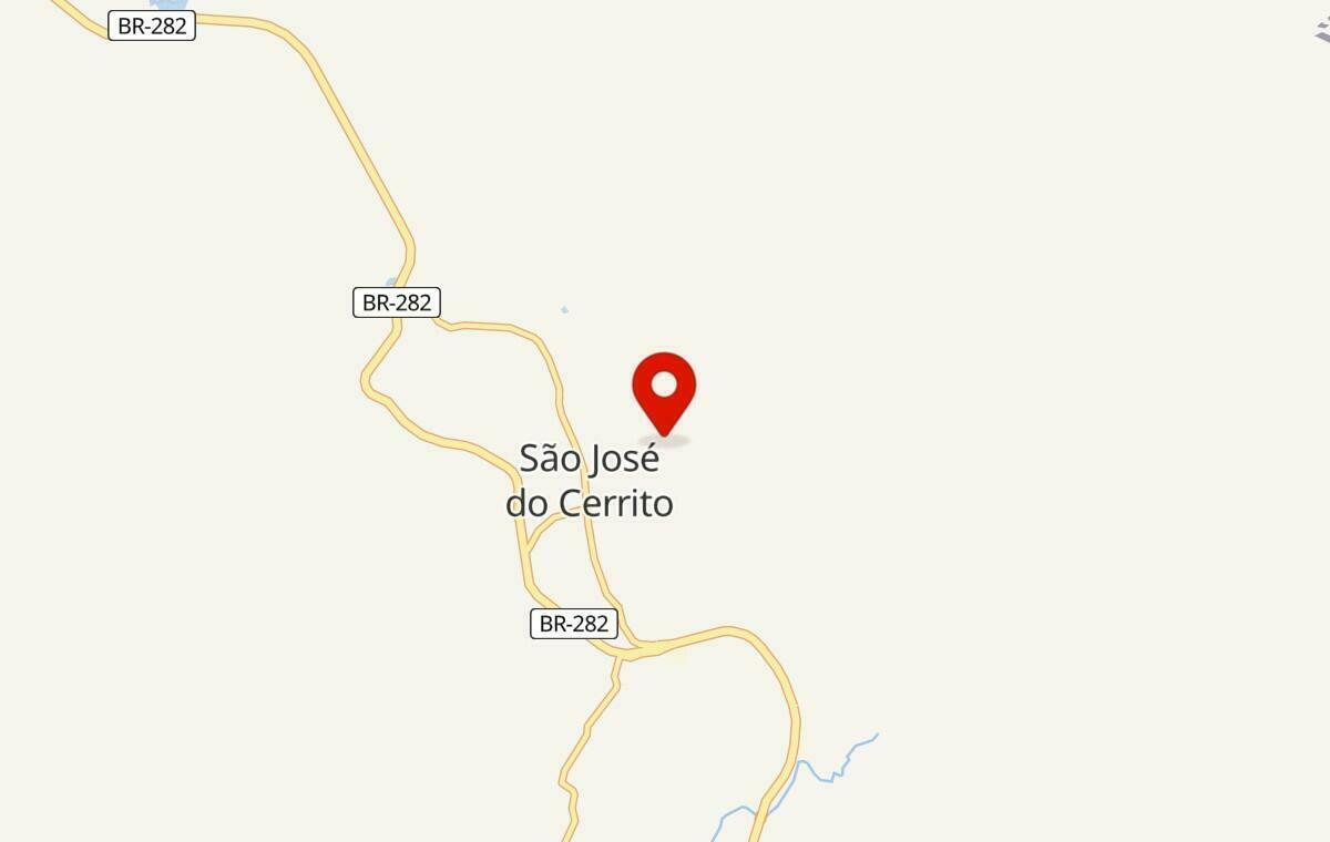 Mapa de São José do Cerrito em Santa Catarina
