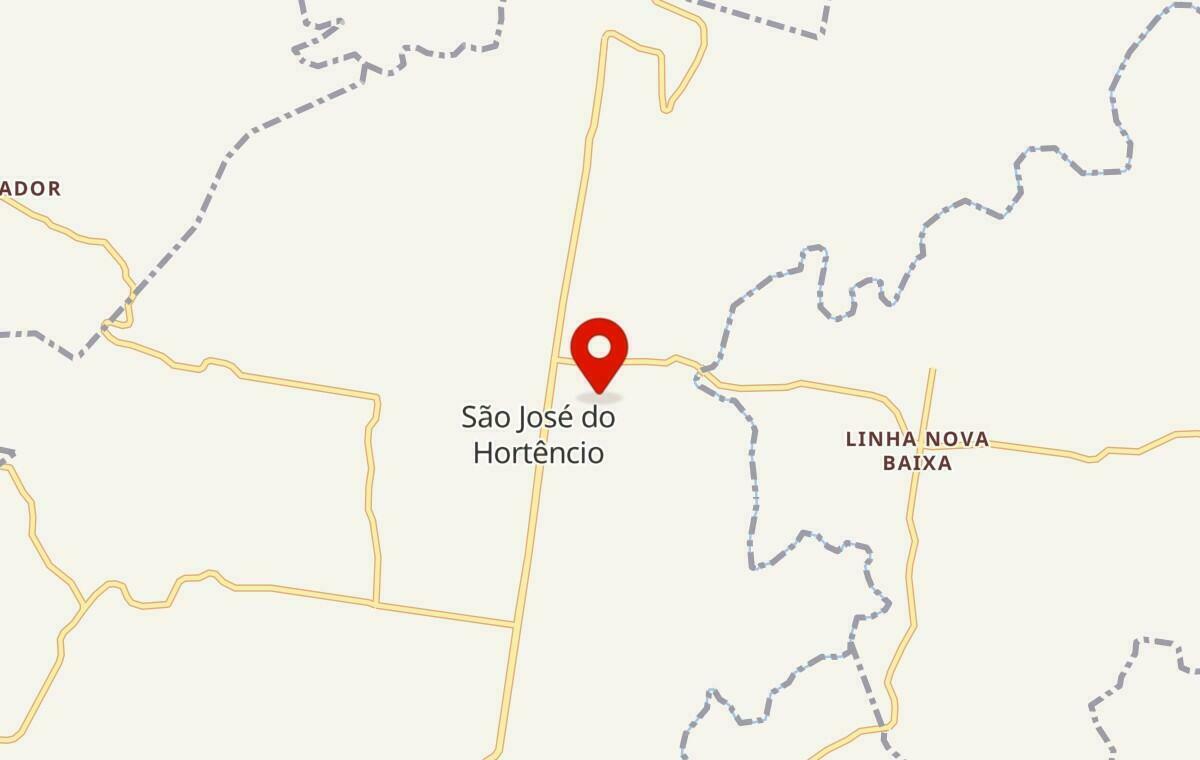 Mapa de São José do Hortêncio no Rio Grande do Sul