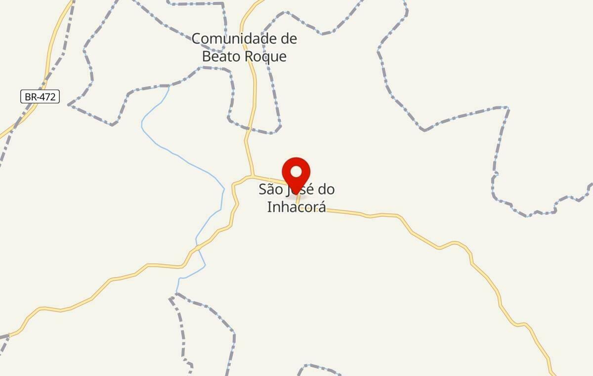 Mapa de São José do Inhacorá no Rio Grande do Sul