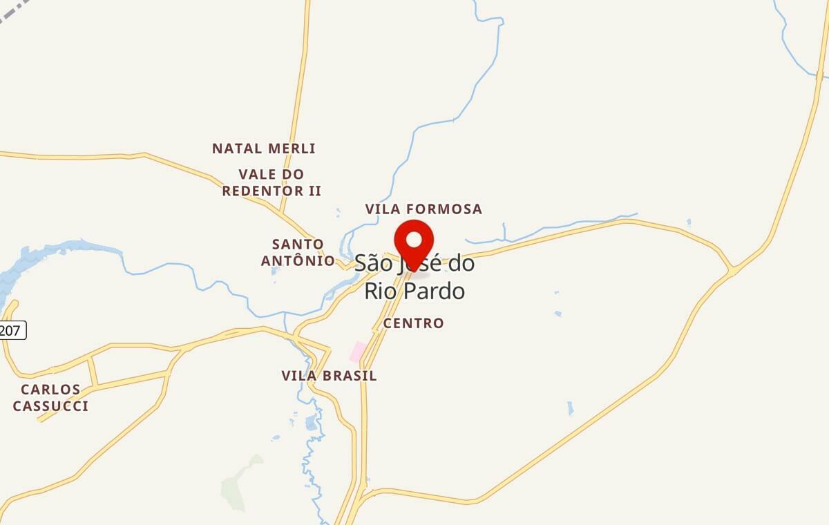 Mapa de São José do Rio Pardo em São Paulo
