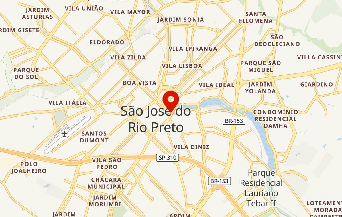 Mapa de São José do Rio Preto em São Paulo