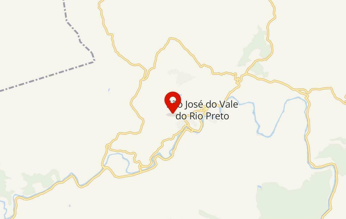 Mapa de São José do Vale do Rio Preto no Rio de Janeiro