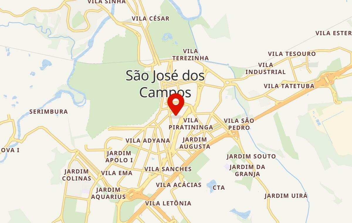 Mapa de São José dos Campos em São Paulo
