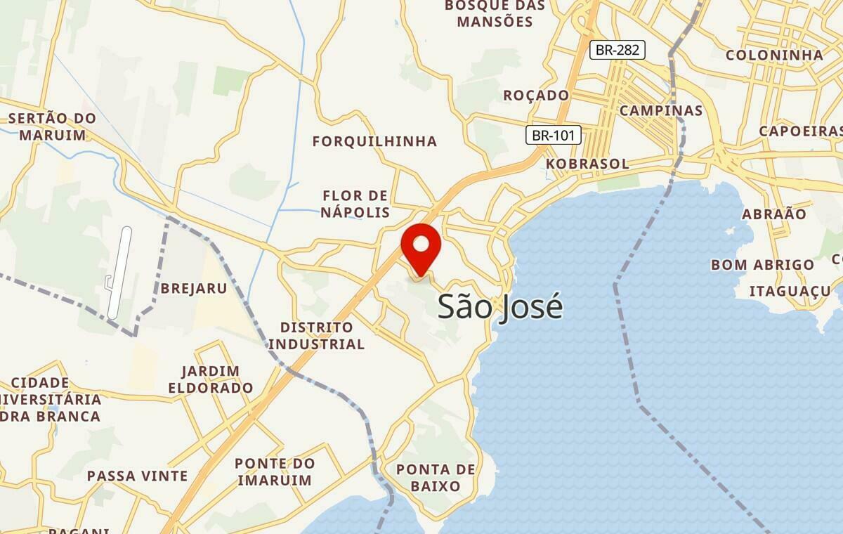 Mapa de São José em Santa Catarina
