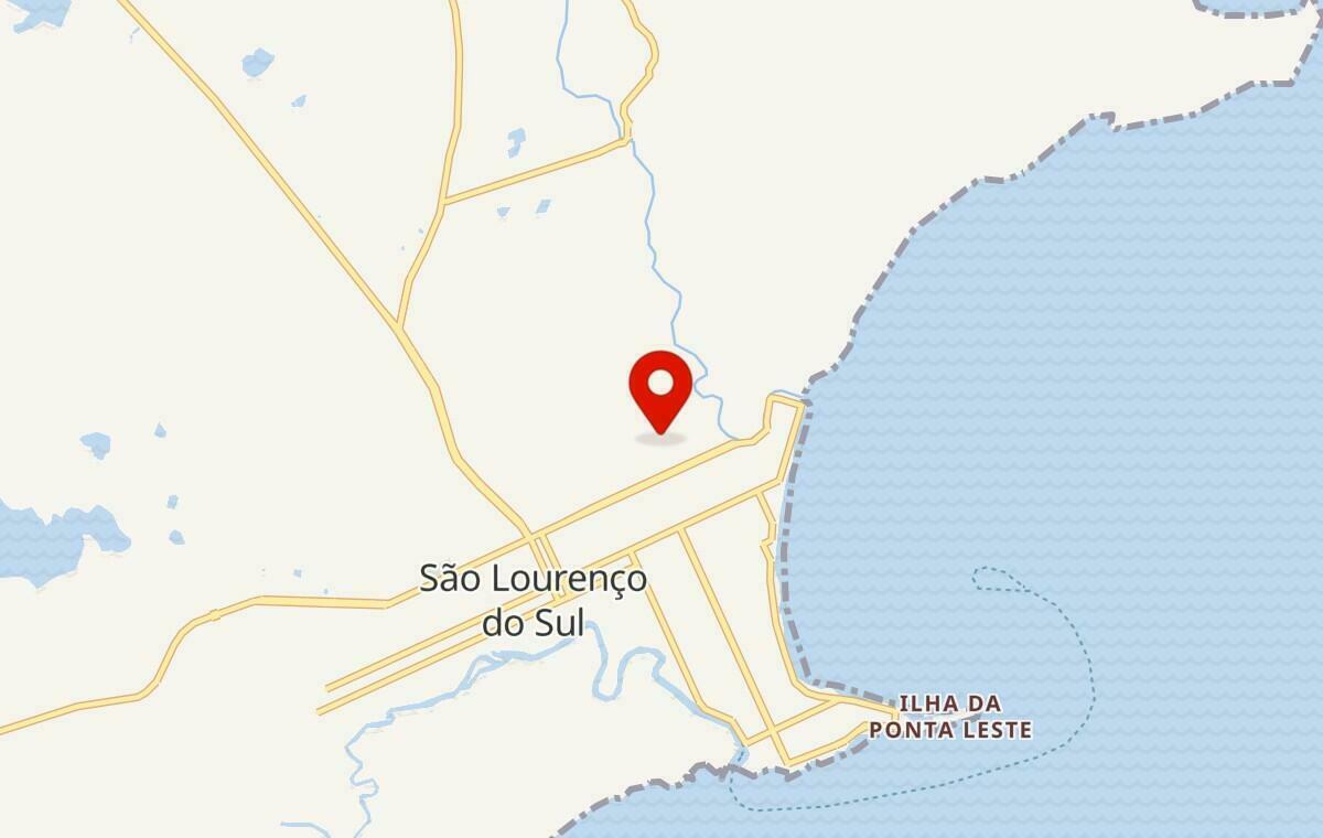 Mapa de São Lourenço do Sul no Rio Grande do Sul