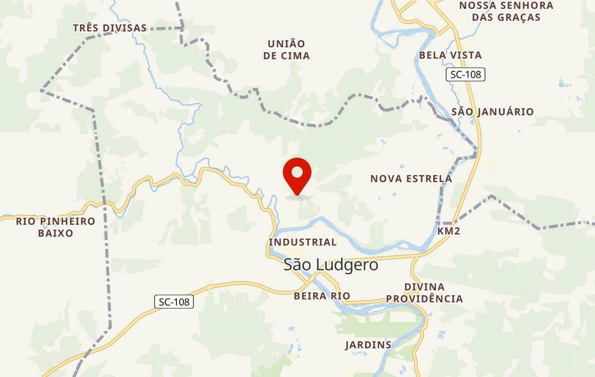 Mapa de São Ludgero em Santa Catarina