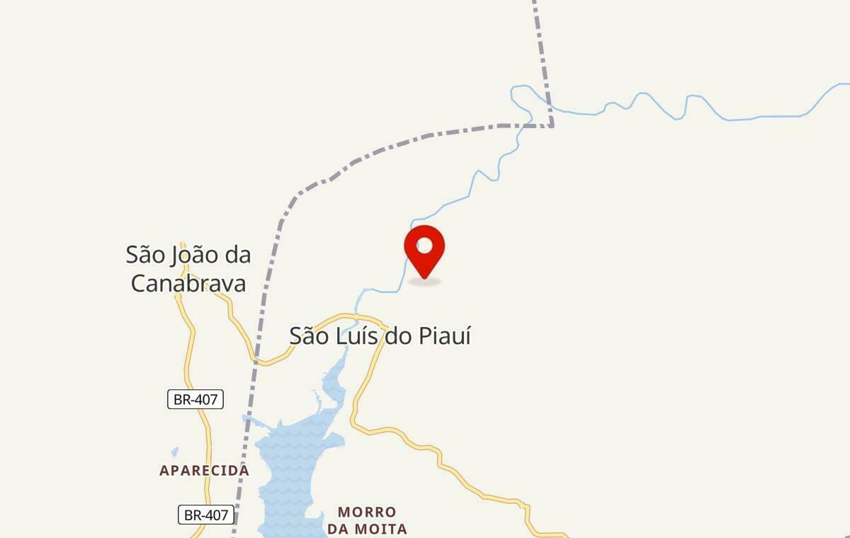 Mapa de São Luis do Piauí no Piauí