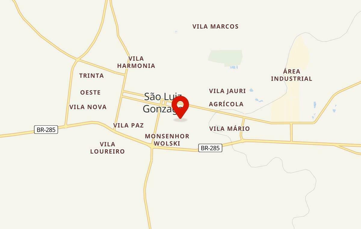 Mapa de São Luiz Gonzaga no Rio Grande do Sul