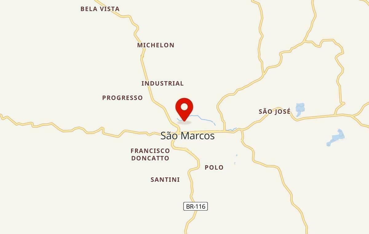 Mapa de São Marcos no Rio Grande do Sul