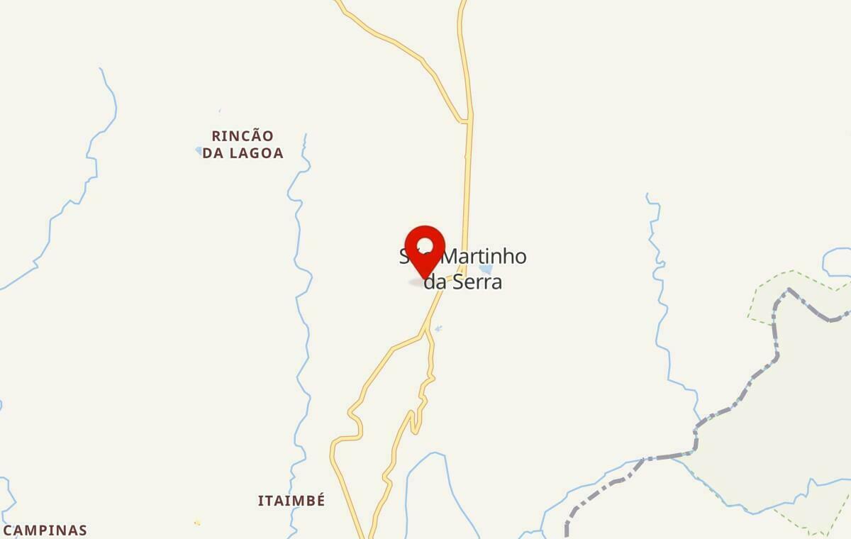 Mapa de São Martinho da Serra no Rio Grande do Sul