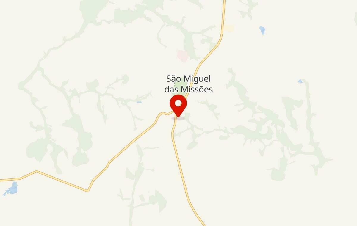 Mapa de São Miguel das Missões no Rio Grande do Sul