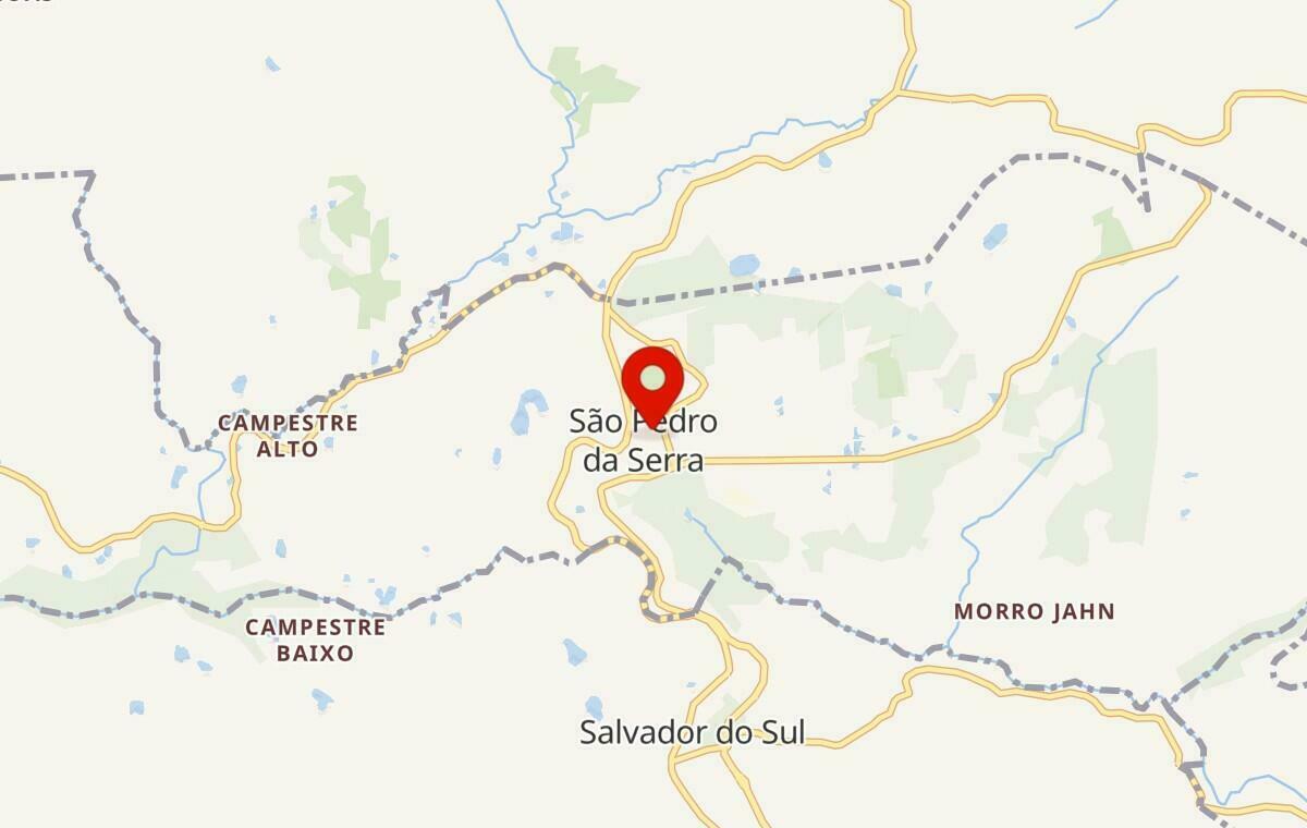 Mapa de São Pedro da Serra no Rio Grande do Sul