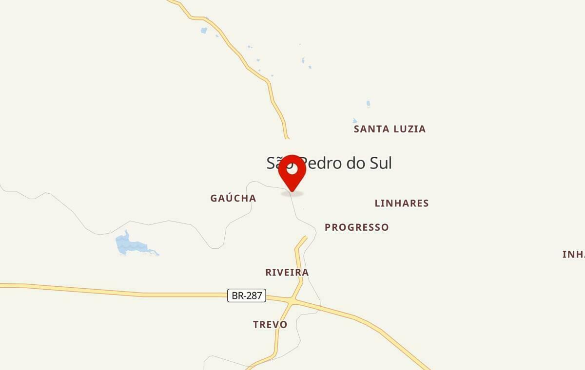 Mapa de São Pedro do Sul no Rio Grande do Sul