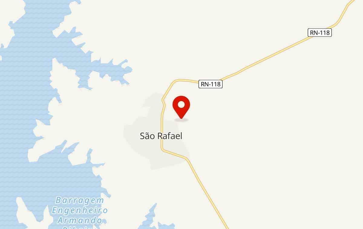Mapa de São Rafael no Rio Grande do Norte