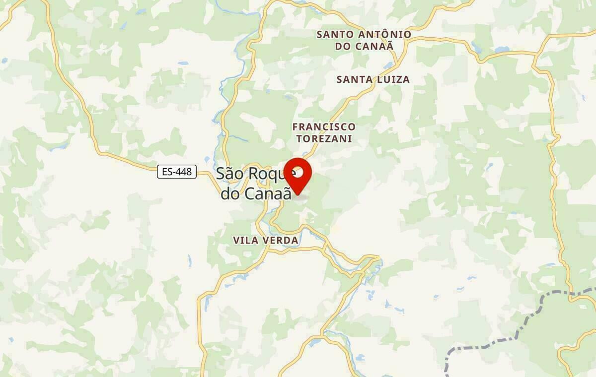 Mapa de São Roque do Canaã no Espírito Santo