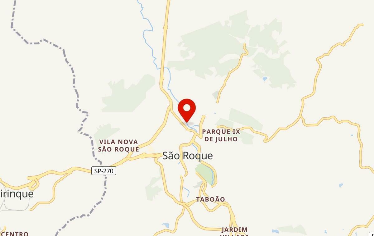 Mapa de São Roque em São Paulo