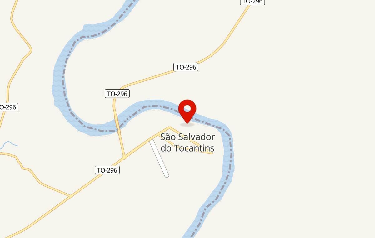 Mapa de São Salvador do Tocantins no Tocantins