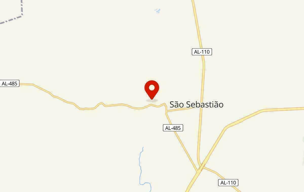 Mapa de São Sebastião em Alagoas