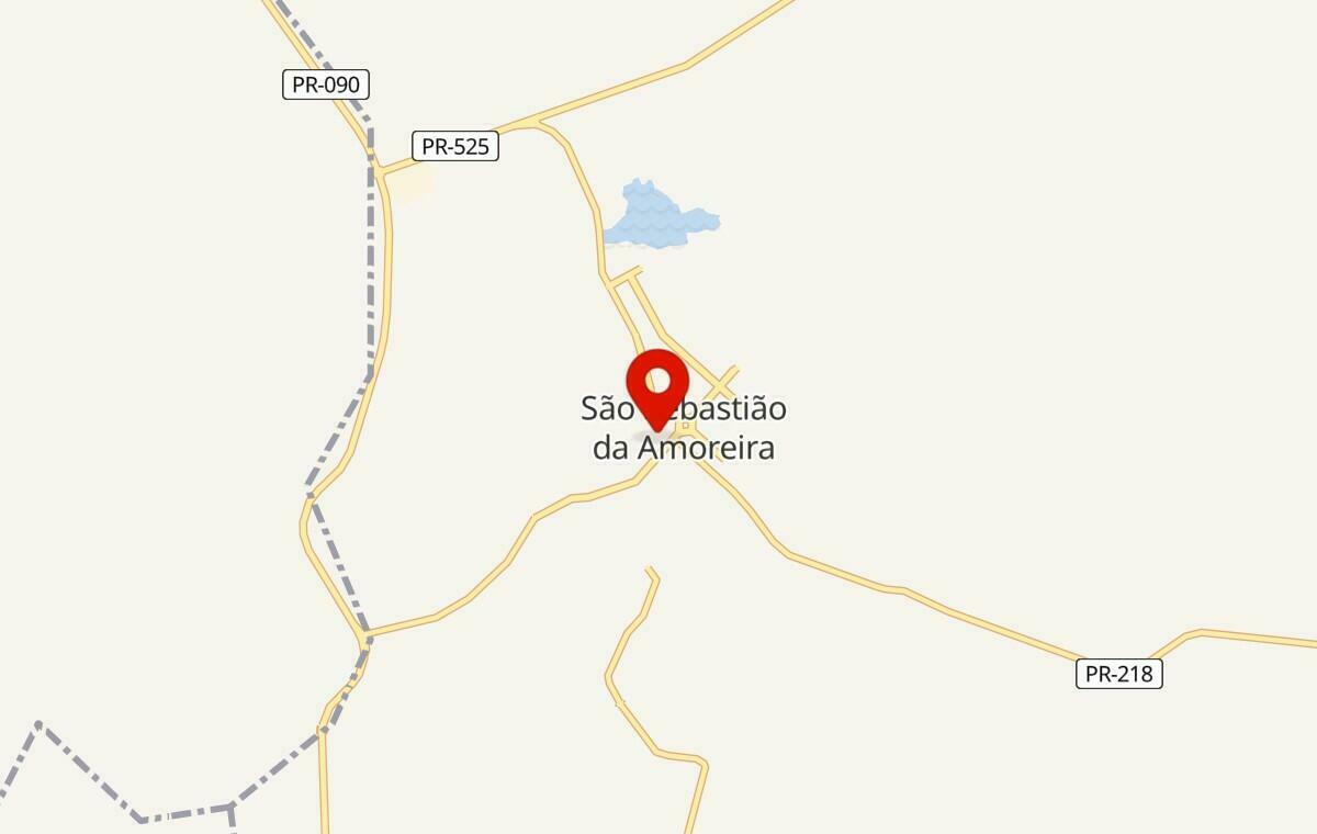 Mapa de São Sebastião da Amoreira no Paraná