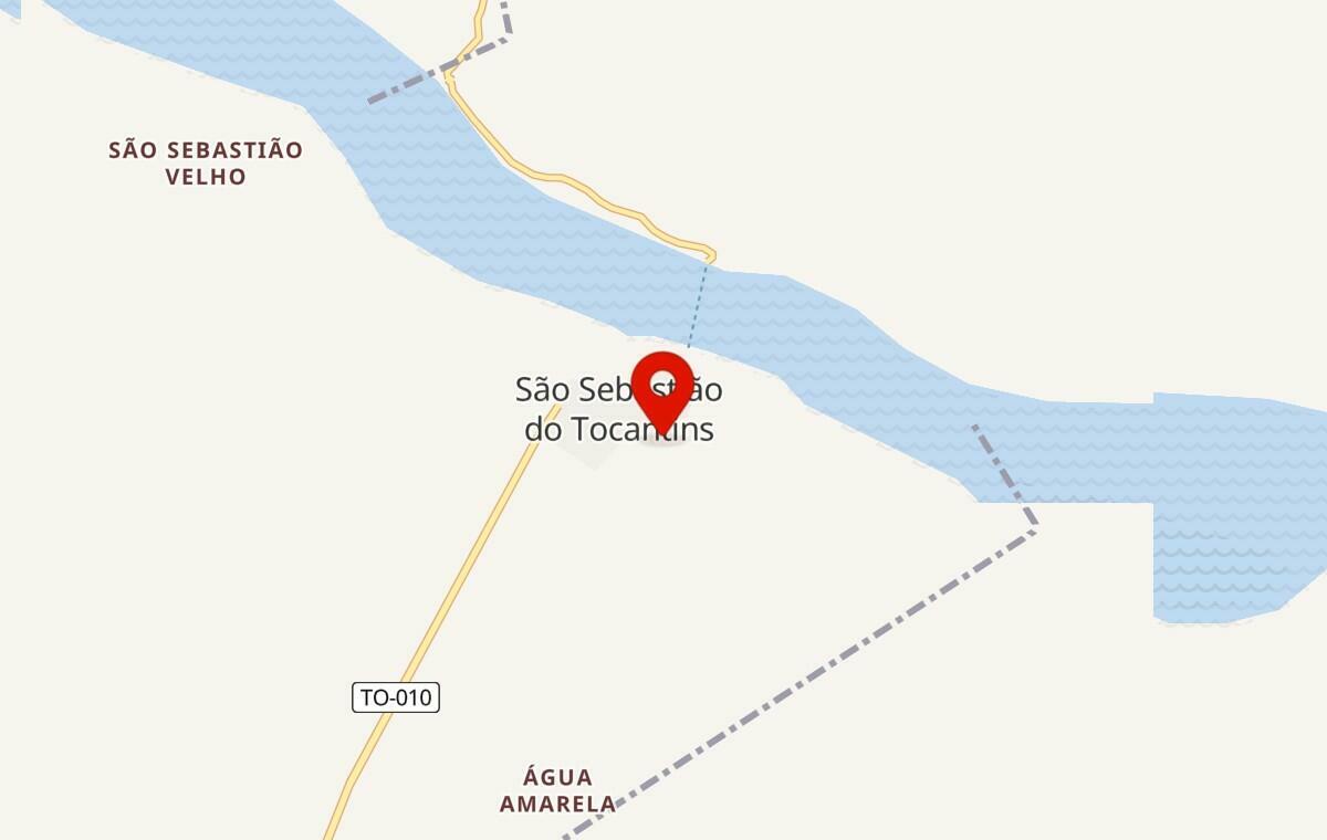 Mapa de São Sebastião do Tocantins no Tocantins