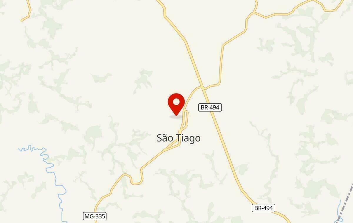Mapa de São Tiago em Minas Gerais