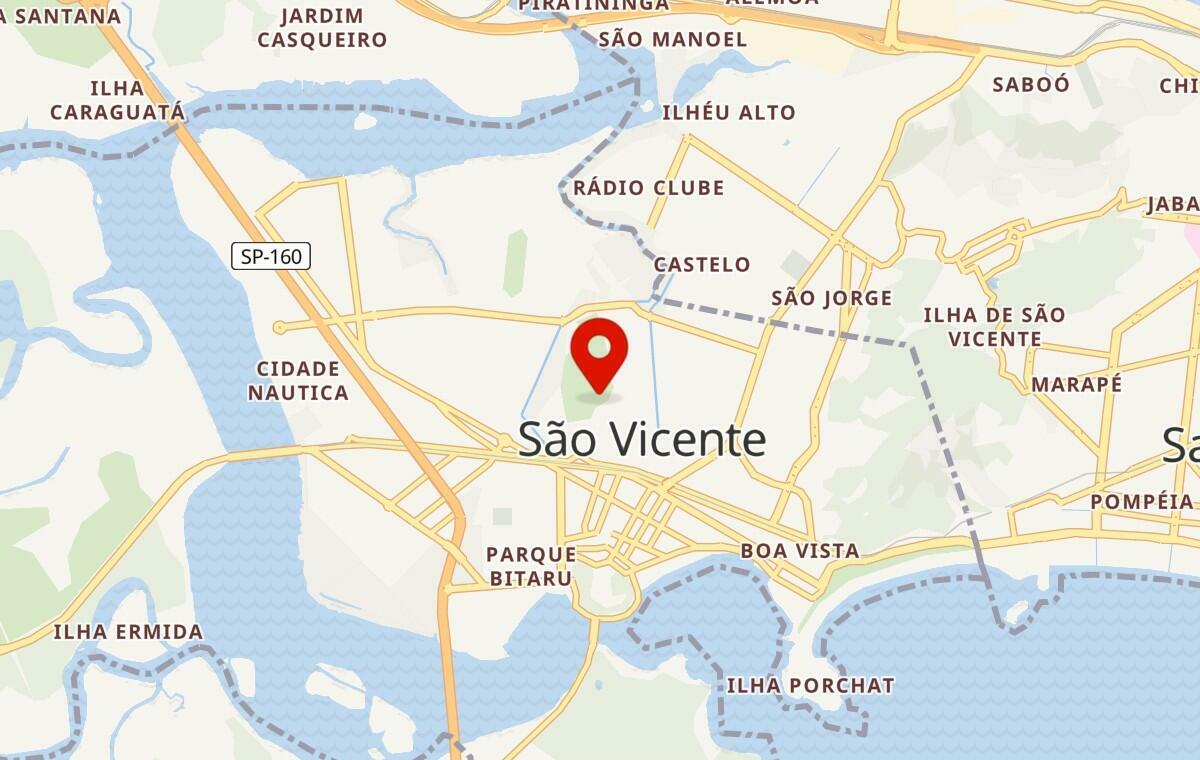Mapa de São Vicente em São Paulo