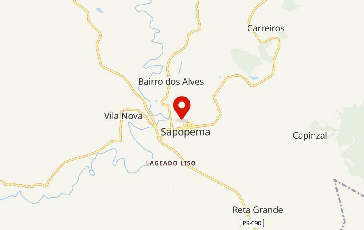 Mapa de Sapopema no Paraná