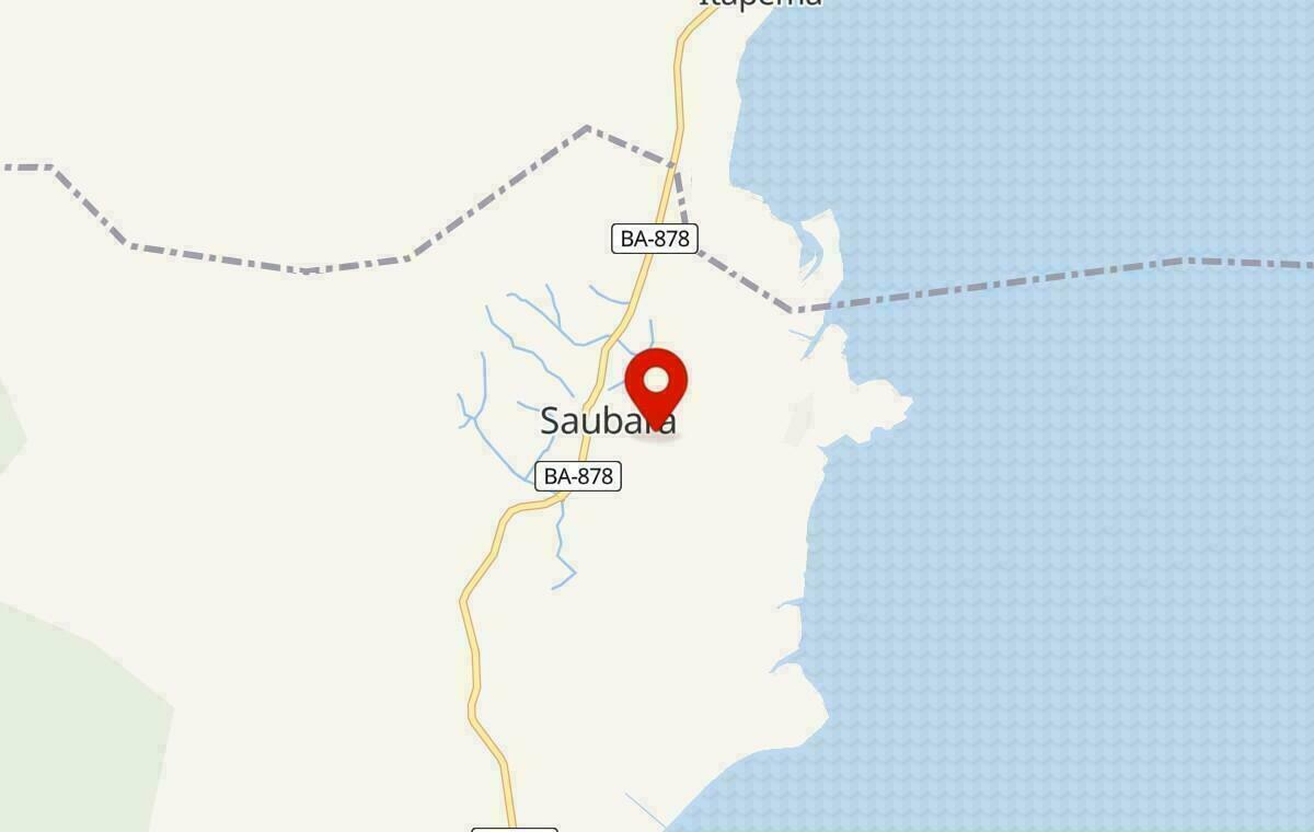Mapa de Saubara na Bahia