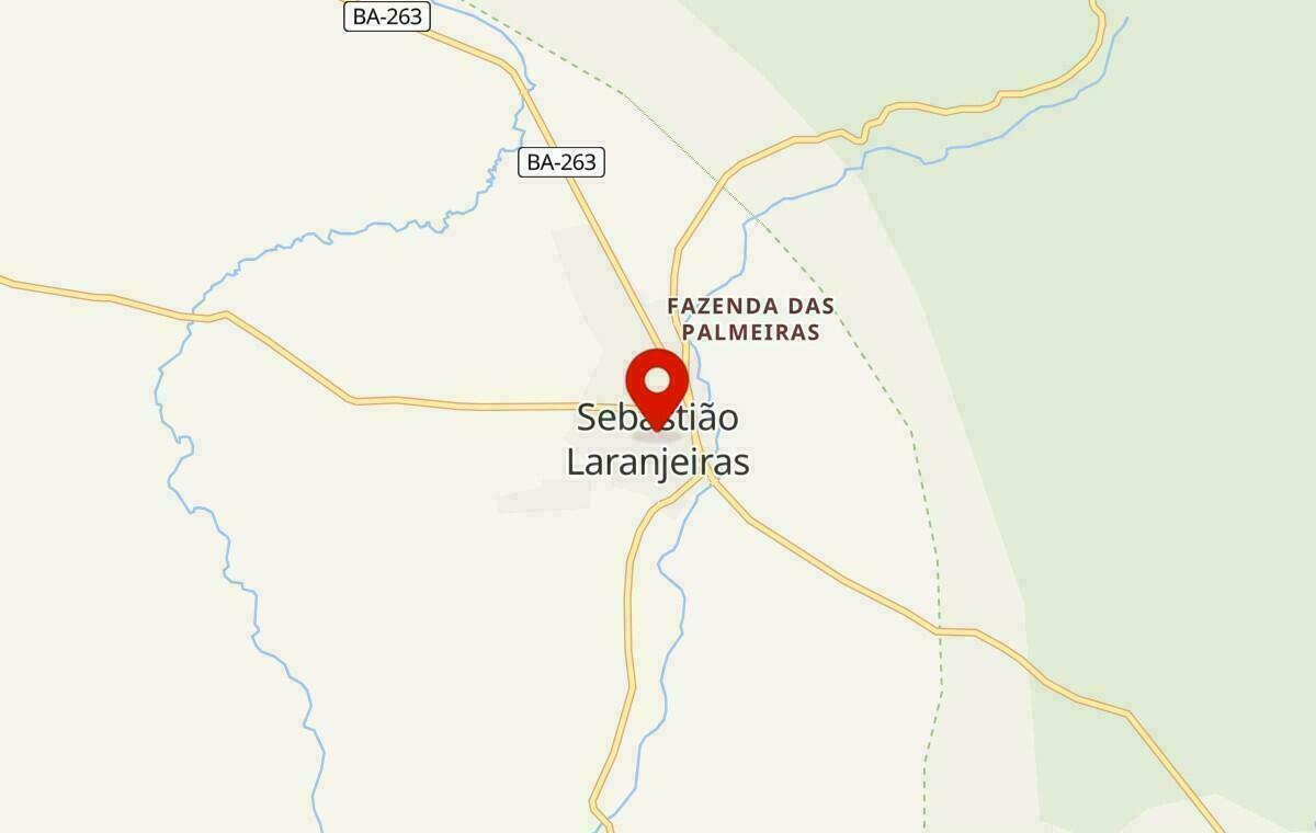 Mapa de Sebastião Laranjeiras na Bahia