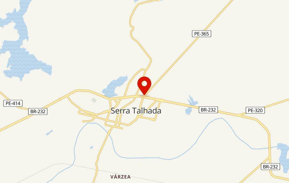 Mapa de Serra Talhada em Pernambuco